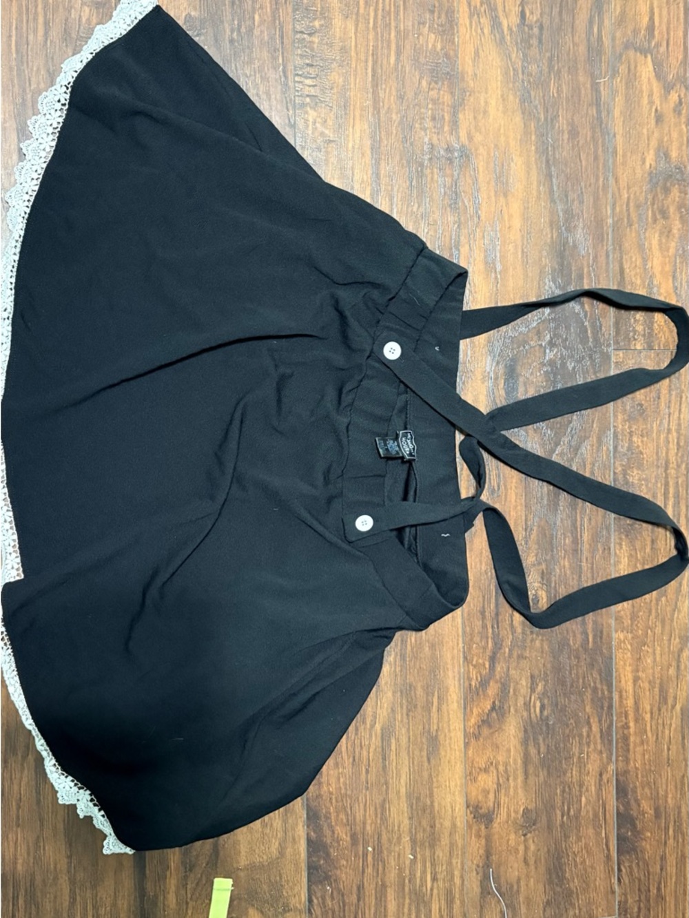 Black Mini Skirt with Lace Trim